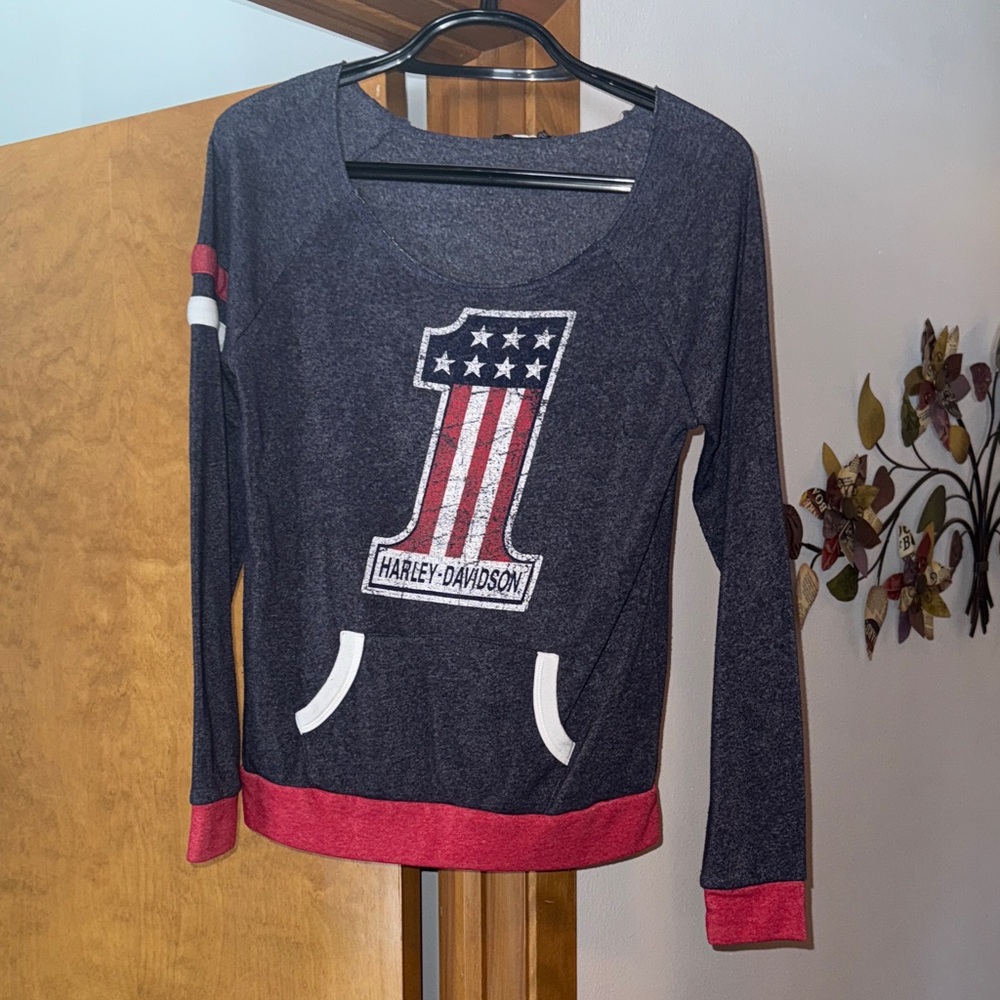 Women’s off the shoulder Harley-Davidson sweatshirt